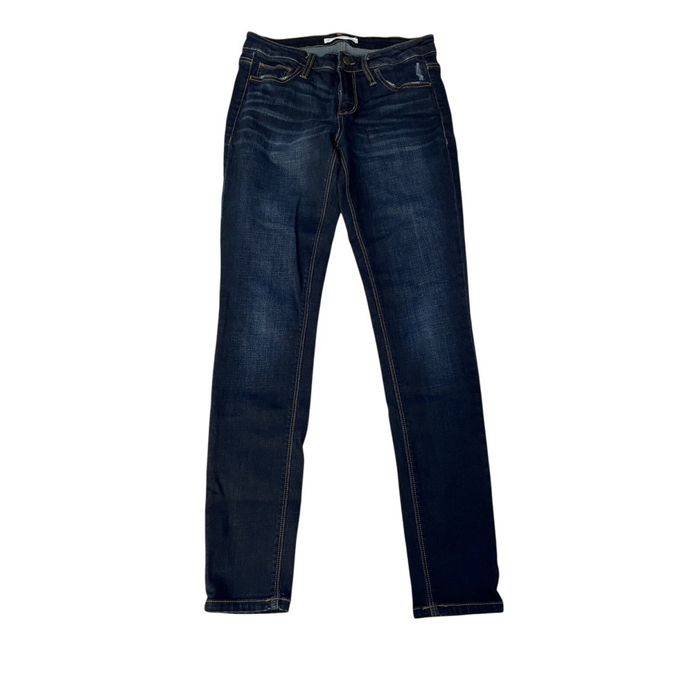 Refined by Daytrip Virgo Dark Wash Skinny Jeans Size 27R Indigo Denim Distressed